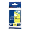 Original Brother TZe-641 TZe641 18mm Black Text on Yellow Laminated Tape - 8 meters