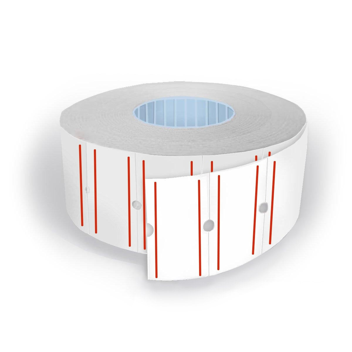 10 Rolls White Price Labels with Red Lines 21x12mm for Single Line Pri