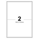LabelMax A4 White Self Adhesive Paper Address Mailing Laser Inkjet Sticker Labels 199.6 x 143.5mm - 2 Labels Per Sheet (Die-Cut)