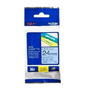 Original Brother TZe-551 TZe551 24mm Black Text on Blue Laminated Tape - 8 meters