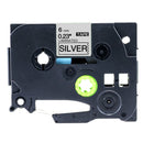 10 x Generic Brother TZe-911 TZe911 6mm Black Text on Silver Laminated Tape - 8 meters