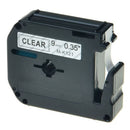 5 x Generic Brother M-K121 MK121 9mm Black Text on Clear Tape - 8 meters