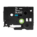 3 x Generic Brother TZe-345 TZe345 18mm White Text on Black Laminated Tape - 8 meters