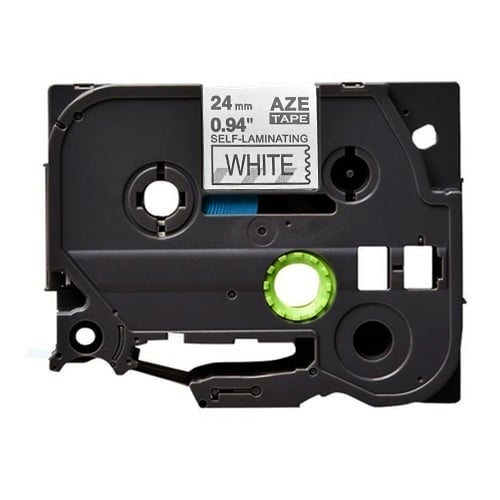 Generic Brother TZe-SL251 TZeSL251 24mm Black Text on White Self-Laminating Label for Cables and Wires - 8 metres