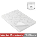 LabelMax A4 Self Adhesive Paper Laser Inkjet Sticker Labels 50mm Round - 15 Labels Per Sheet