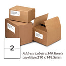 A4 White Self Adhesive Paper Address Mailing Laser Inkjet Sticker Labels 210 x 148.5mm - 2 Labels Per Sheet