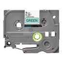 3 x Generic Brother TZe-721 TZe721 9mm Black Text on Green Laminated Tape - 8 meters