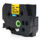 Generic Brother TZe-FX651 TZeFX651 24mm Black Text on Yellow Flexible ID Laminated Tape - 8 metres