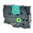 10 x Generic Brother TZe-741 TZe741 18mm Black Text on Green Laminated Tape - 8 meters