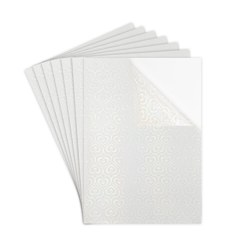 Transparent Holographic Love Heart Printable Vinyl Sticker Paper A4 - 60 sheets