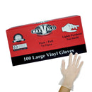 Lightly Powdered Clear Vinyl Gloves Pack of 100 (1 box) - Large