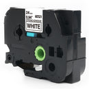 Generic Brother TZe-S251 TZeS251 24mm Black Text on White Strong Adhesive Laminated Tape - 8 metres