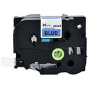 10 x Generic Brother TZe-561 TZe561 36mm Black Text on Blue Laminated Tape - 8 metres