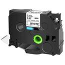 10 x Brother HSe-251 HSe251 Generic 23.6mm Black Text on White Heat Shrink Tube Tape - 1.5 meters