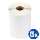 5 x Dymo 1933086 / 2112287 Generic Durable Industrial White Label Roll 104mm x 159mm - 200 labels per roll