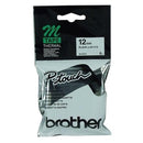 Original Brother M-K231 MK231 12mm Black Text on White Tape - 8 meters