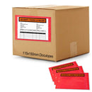 'DOCUMENTS / PACKING SLIP ENCLOSED' 115mm x 150mm Doculopes Sticker Pouch Document Envelope - Red
