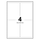 LabelMax A4 White Self Adhesive Paper Address Mailing Laser Inkjet Sticker Labels 139 x 99.1mm - 4 Labels Per Sheet (Die-Cut)