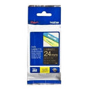 Original Brother TZe-354 TZe354 24mm Gold Text on Black Laminated Tape - 8 meters