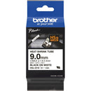 Original Brother HSe-221E HSe221E 9mm Black Text on White Heat Shrink Tube Tape - 1.5 meters