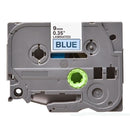 3 x Generic Brother TZe-521 TZe521 9mm Black Text on Blue Laminated Tape - 8 meters
