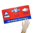 Lightly Powdered Clear Vinyl Gloves Pack of 5000 (100PCS x 50 boxes) - Medium