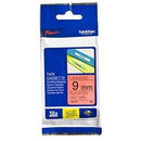 Original Brother TZe-421 TZe421 9mm Black Text on Red Laminated Tape - 8 meters