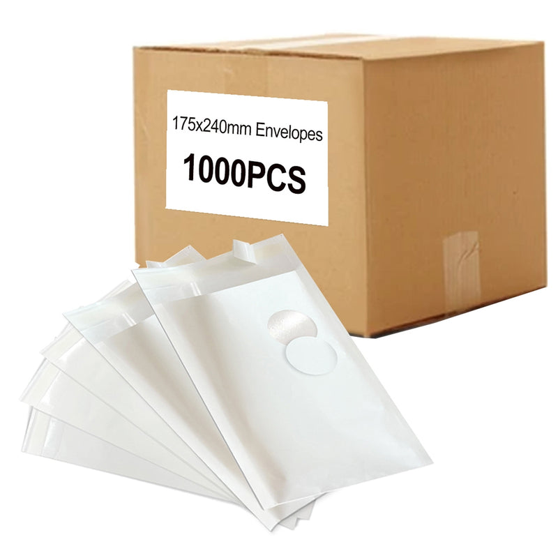 1000PCS Laminated Paper Business Envelope 175 x 240mm White Tear & Moist Resistant