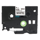 Generic Brother TZe-FX211 TZeFX211 6mm Black Text on White Flexible ID Laminated Tape - 8 metres