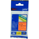 Original Brother TZe-B31 TZeB31 12mm Black Text on Orange Fluorescent Laminated Tape - 5 meters
