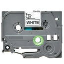 10 x Generic Brother TZe-221 TZe221 9mm Black Text on White Laminated Tape - 8 meters