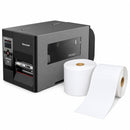 Honeywell PD45S Industrial 203DPI Thermal Label Printer with 2.36" LCD Display with Keypad, Ethernet/Fixed Hanger + 24 Rolls 100mm X 150mm Perforated Direct Thermal Labels White Bundle