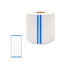 12 Roll Blue Stripe 100mm x 206mm Perforated Direct Thermal Labels - 300 Labels per Roll