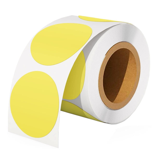 10 Rolls 50.8mm Round Circle Direct Thermal Labels Yellow - 750 Labels per Roll