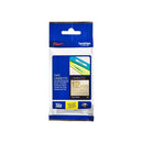 Original Brother TZe-PR234 TZePR234 12mm Gold Text on Premium White Laminated Tape - 4 metres