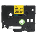 Generic Brother TZe-FX631 TZeFX631 12mm Black Text on Yellow Flexible ID Laminated Tape - 8 metres