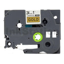 3 x Generic Brother TZe-851 TZe851 24mm Black Text on Laminated Gold Tape - 8 meters