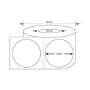 40mm Round Circle Direct Thermal Labels White - 1200 Labels per Roll