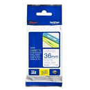 3 x Original Brother TZe-263 TZe263 36mm Blue Text on White Laminated Tape - 8 meters