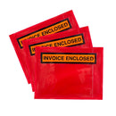 'INVOICED ENCLOSED' 115mm x 150mm Doculopes Sticker Pouch Document Envelope - Red