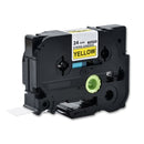 5 x Generic Brother TZe-S651 TZeS651 24mm Black Text on Yellow Strong Adhesive Laminated Tape - 8 metres