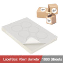 LabelMax A4 White Self Adhesive Paper Laser Inkjet Sticker Labels 70mm Round - 6 Labels Per Sheet (Die-Cut)