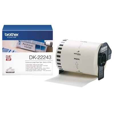 10 x Brother DK-22246 DK22246 Original Black Text on White Continuous Paper Label Roll 103mm x 30.48m
