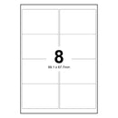 LabelMax A4 White Self Adhesive Paper Address Mailing Laser Inkjet Sticker Labels 99.1 x 67.7mm - 8 Labels Per Sheet (Die-Cut)