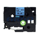 5 x Generic Brother TZe-551 TZe551 24mm Black Text on Blue Laminated Tape - 8 meters