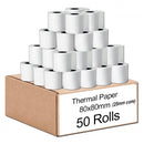 50 Rolls 80x80mm Thermal Paper Cash Register Receipt Roll (25mm Core)