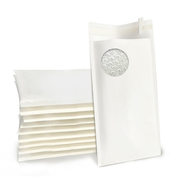 200PCS Bubble Mailer 120mm x 180mm (inner) Self-Sealed Padded Envelope Plain White Kraft Paper Mailing Bags