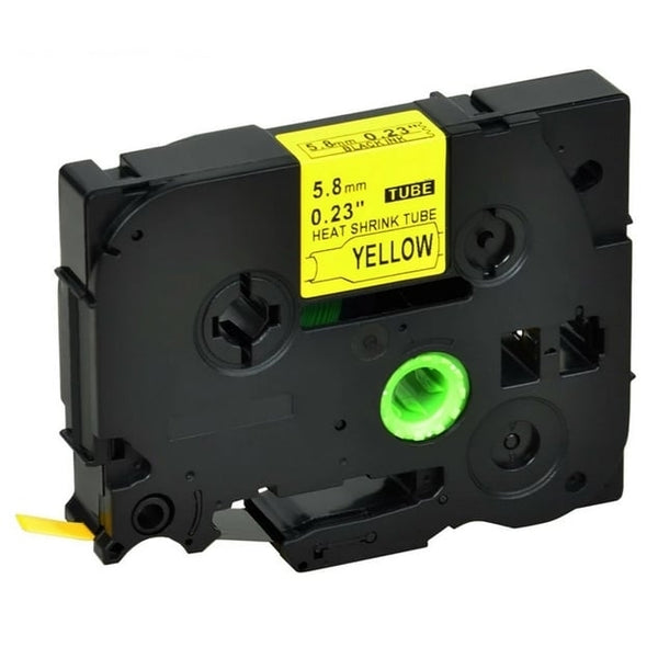 3 x Generic Brother HSe-611 HSe611 5.8mm Black Text on Yellow Heat Shrink Tube Tape - 1.5 meters