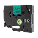 Generic Brother TZe-711 TZe711 6mm Black Text on Green Laminated Tape - 8 meters
