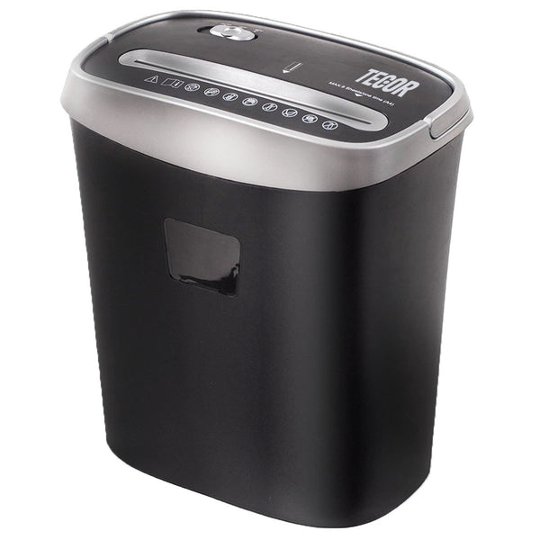 8-Sheet Cross-Cut Paper Shredder TECOR TR-508X 15L Large Bin Capacity Paper and Credit Cards